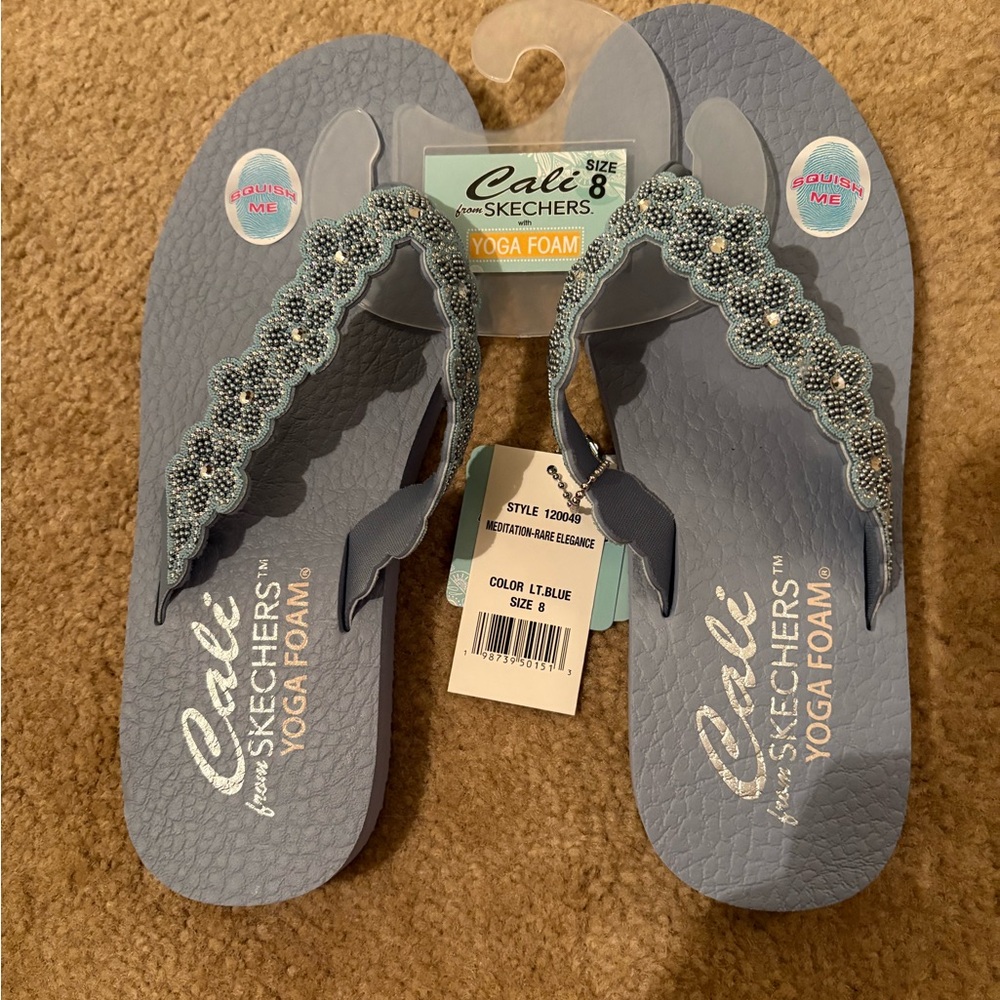 Skechers Cali Yoga Foam Sandals - Soft Blue